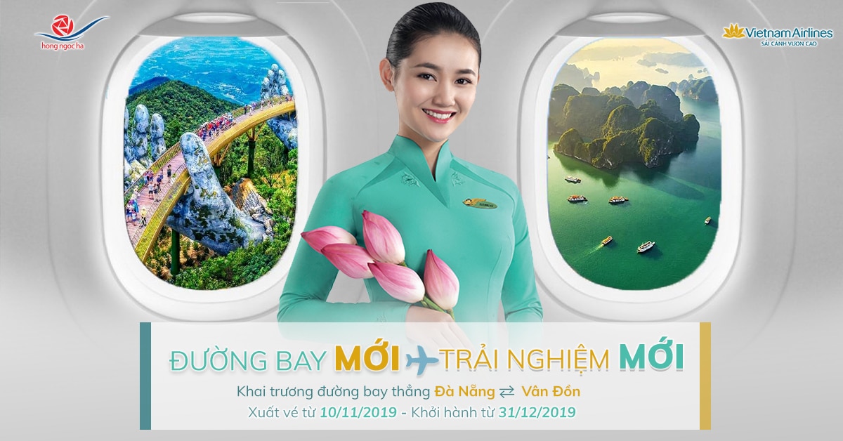 đường bay mới, trải nghiệm mới - Vietnam Airlines bay thẳng Đà Nẵng - Vân Đồn - facebook linkshare