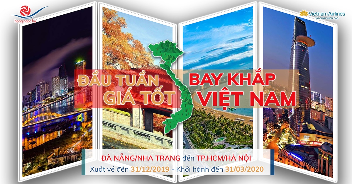 ưu đãi vé một chiều Nha Trang, Đà Nẵng đi TP.HCM, Hà Nội - chuyến bay sớm VNA
