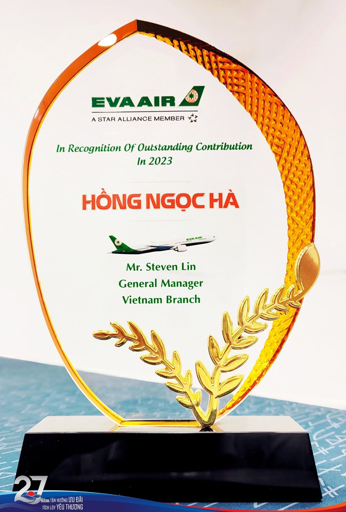 Hong Ngoc Ha Travel – Top 1 đại lý vé máy bay năm 2023 của Eva Air