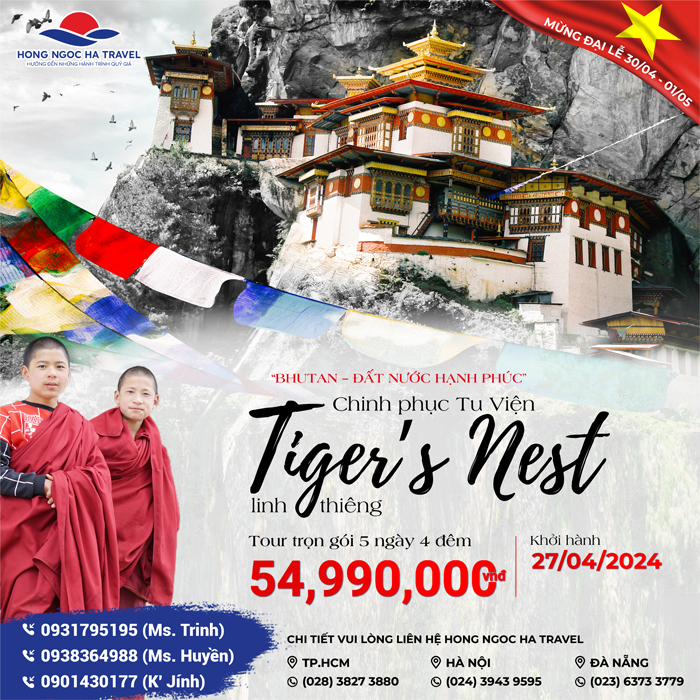 Tour du lịch Bhutan chỉ 54,990,000 VNĐ