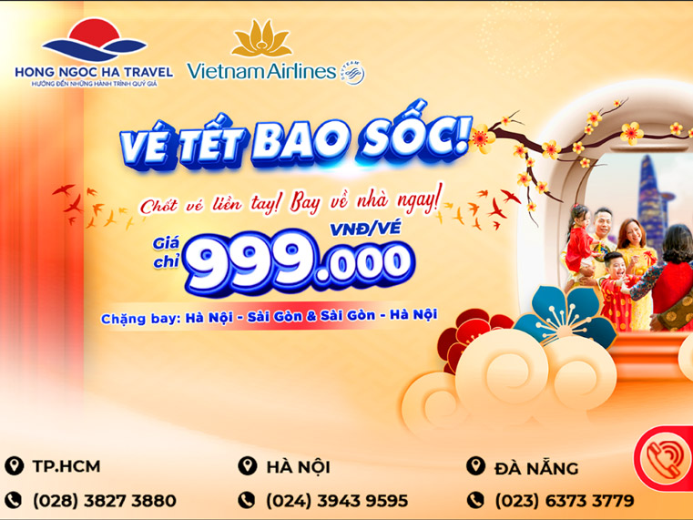 Vé Máy Bay Tết Giá Rẻ Của Hãng Vietnam Airlines Chỉ 999.000 VNĐ