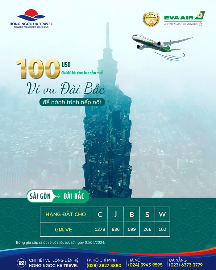 EVA Air Điều Chỉnh Bảng Giá - Vi Vu Đài Bắc Để Hành Trình Tiếp Nối