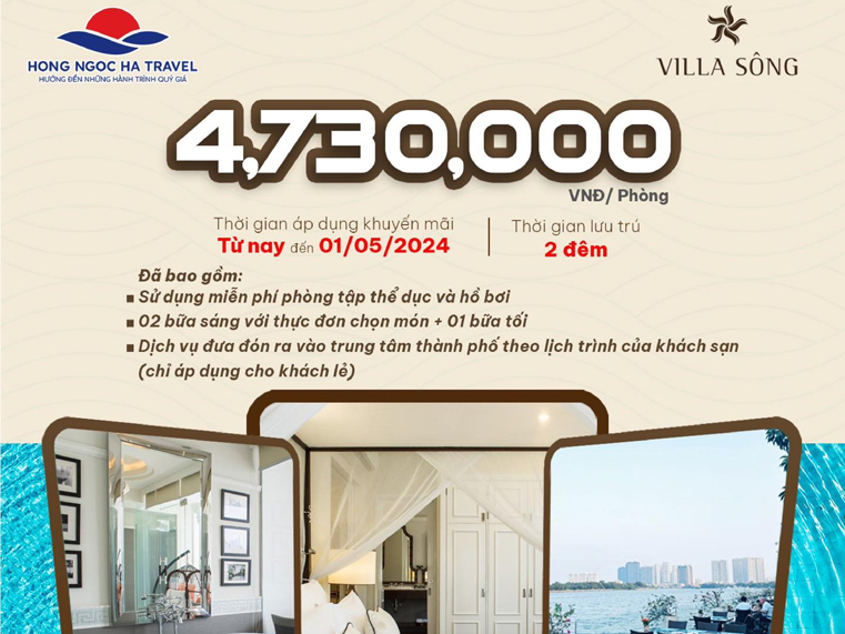 “Đi trốn” chữa lành tâm hồn tại Villa Song Saigon chỉ từ 4.730k