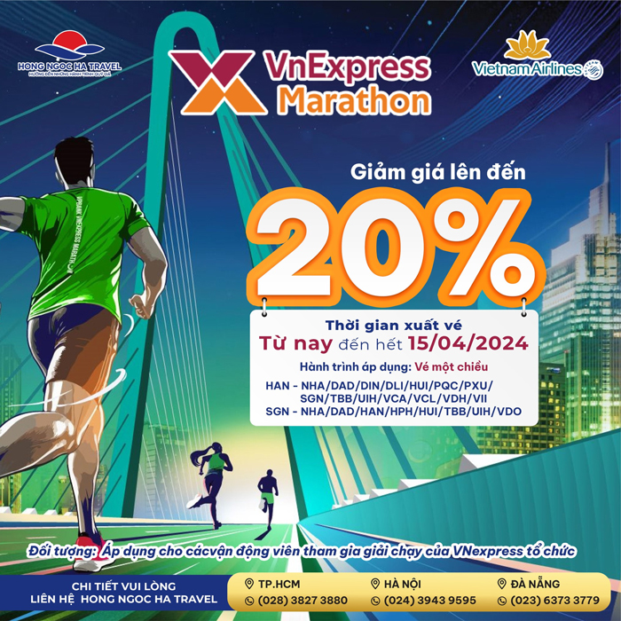 Đồng hành cùng Vnexpress Marathon 2024 - Ưu đãi lên đến 20%