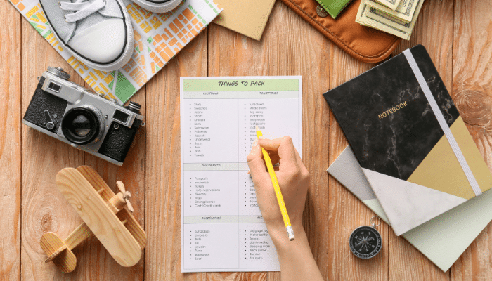 Lập danh sách hành lý cần thiết