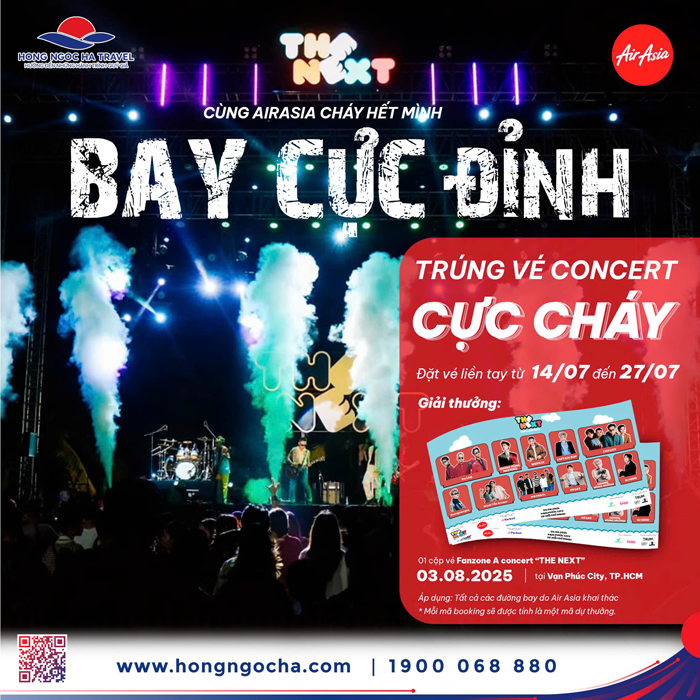 Cùng AirAsia Bay Cực Đỉnh - Săn Vé Concert "THE NEXT" Cực Cháy