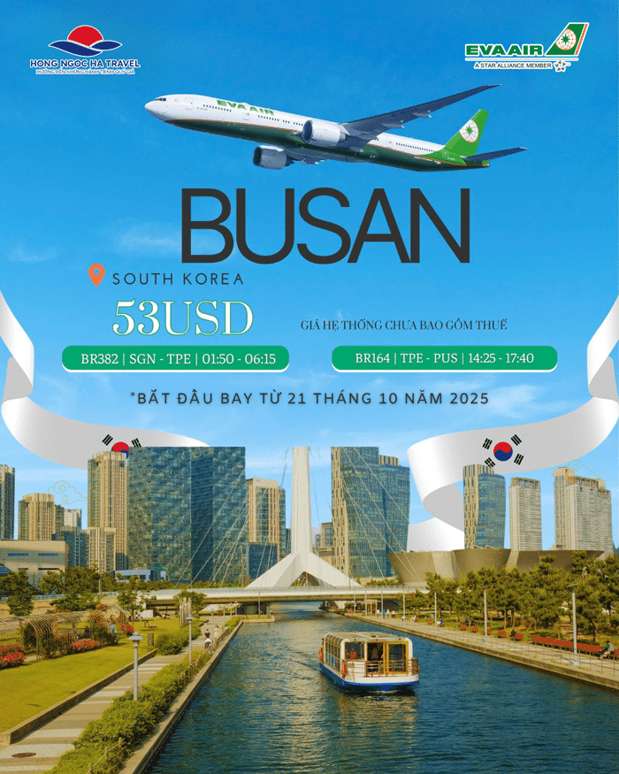 EVA Air mở đường bay mới SGN - BUSAN