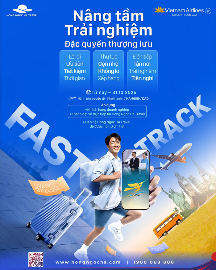 Miễn Phí Fast Track – Bay Quốc Tế Vietnam Airlines Cùng Hong Ngoc Ha Trave