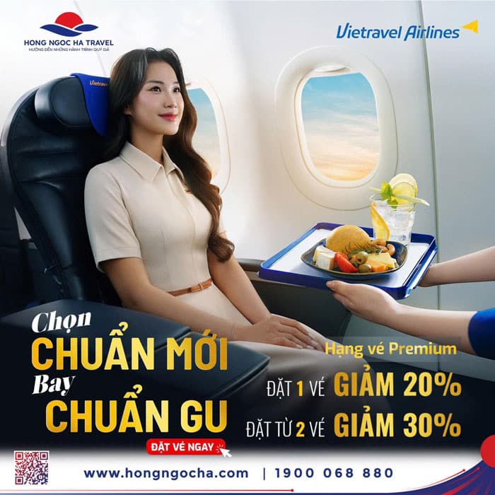 Tận hưởng đẳng cấp khác biệt cùng hạng vé Premium của Vietravel Airlines