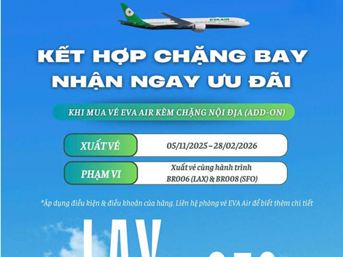 EVA AIR – BAY LIÊN TUYẾN CÀNG HẤP DẪN CÙNG HONG NGOC HA TRAVEL!