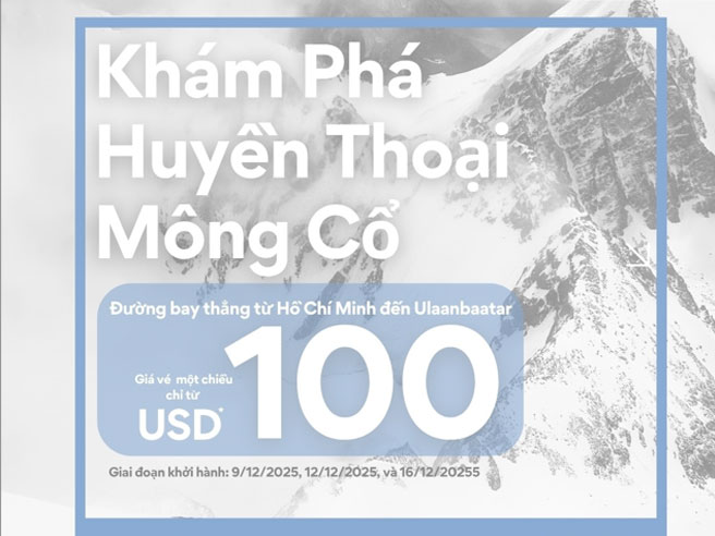 CHƯƠNG TRÌNH KHUYẾN MÃI ĐẶC BIỆT CÙNG MONGOLIAN AIRLINES