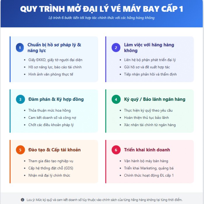 Thủ tục mở Đại lý vé máy bay cấp 1