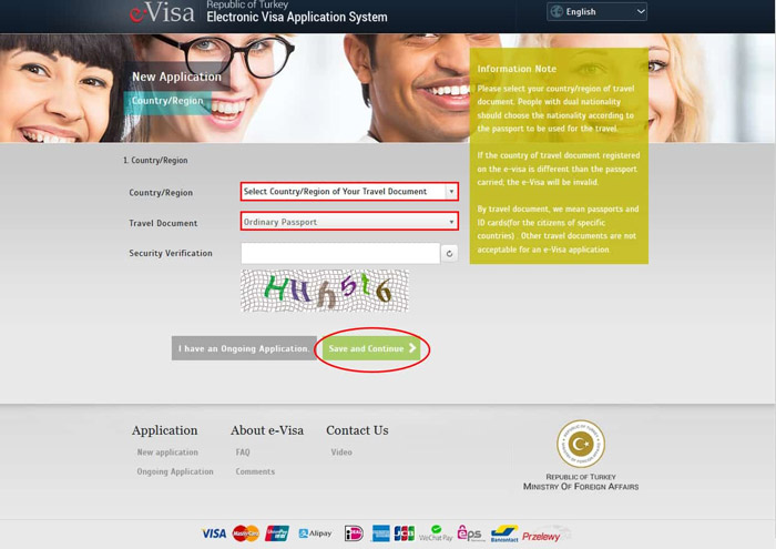 Truy cập: https://evisa.gov.tr/en/