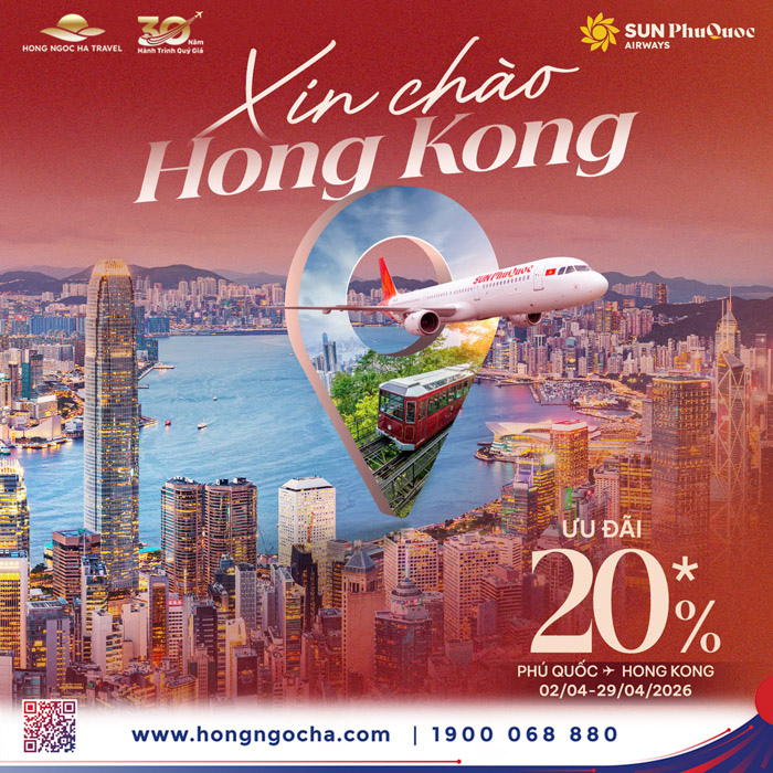 Sun PhuQuoc Airways (SPA) nhân dịp khai trương đường bay quốc tế trực tiếp Phú Quốc – Hong Kong
