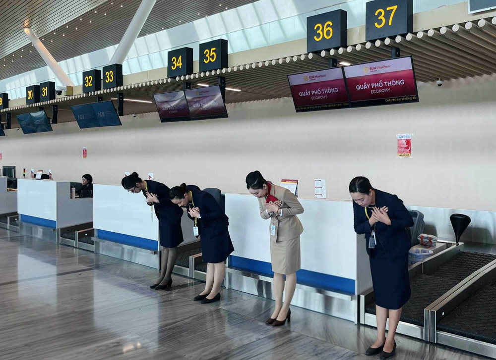 Quầy làm thủ tục của Bamboo Airways đặt tại nhà ga T3 sân bay quốc tế Tân Sơn Nhất