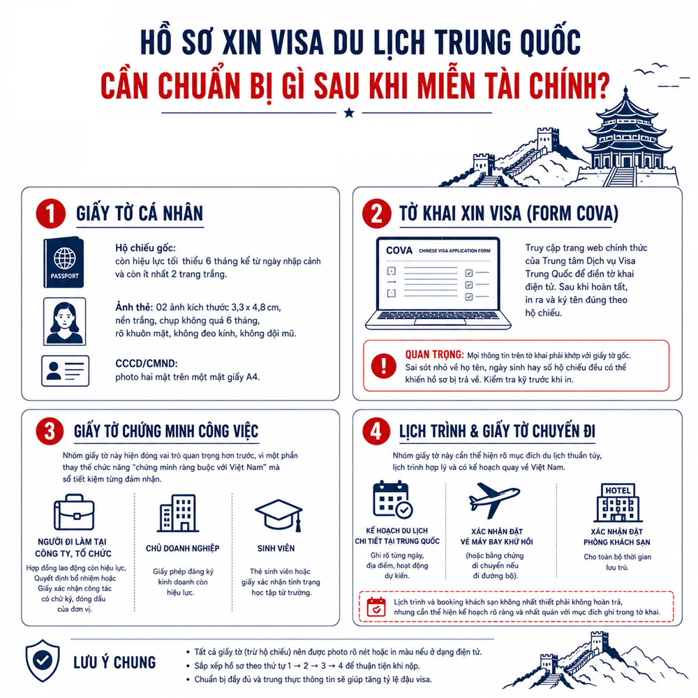 Hồ sơ xin visa Trung Quốc