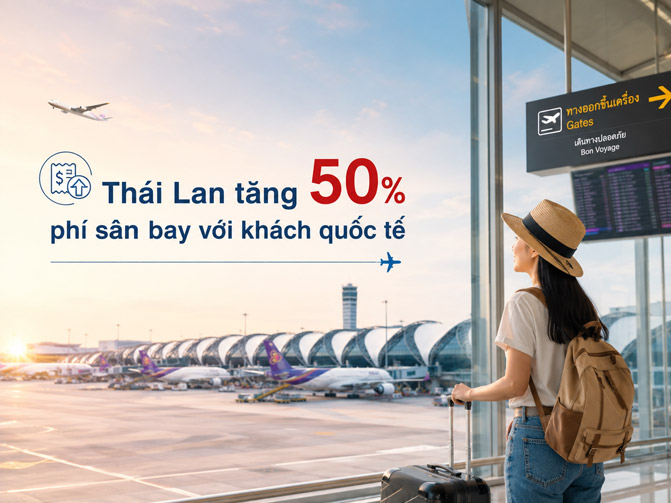 Thái Lan tăng 50% phí sân bay với khách quốc tế
