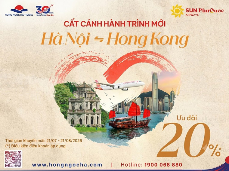 Có hẹn với Hong Kong với ưu đãi hấp dẫn từ SUN Phuquoc Airways