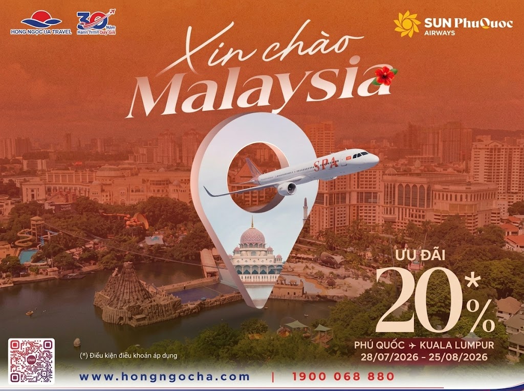 Giảm Tới 20% Chào Đường Bay Mới Phú Quốc – Kuala Lumpur