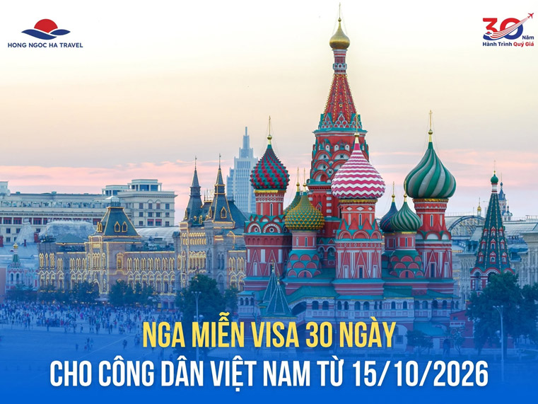 Nga miễn thị thực cho công dân Việt Nam từ ngày 15/10/2026